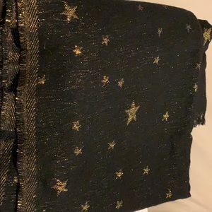 New Black and Gold Metallic Scarf